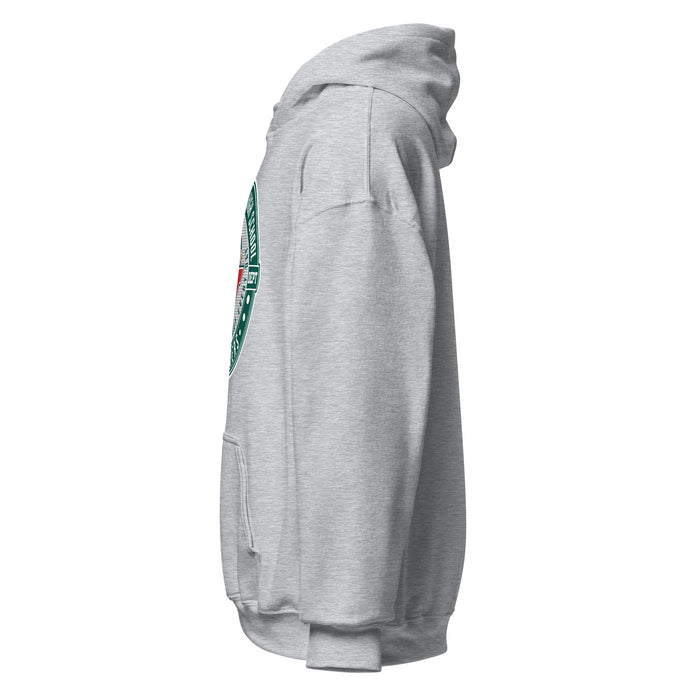 Side view of The Woodlands High School Highlanders Sport Grey Classic Unisex Hoodie 224