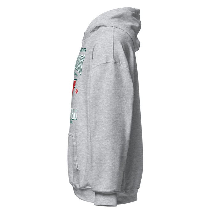 Side view of The Woodlands High School Highlanders Sport Grey Classic Unisex Hoodie 230