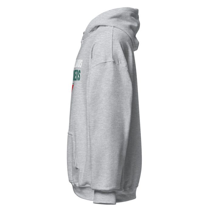 Side view of The Woodlands High School Highlanders Sport Grey Classic Unisex Hoodie 017