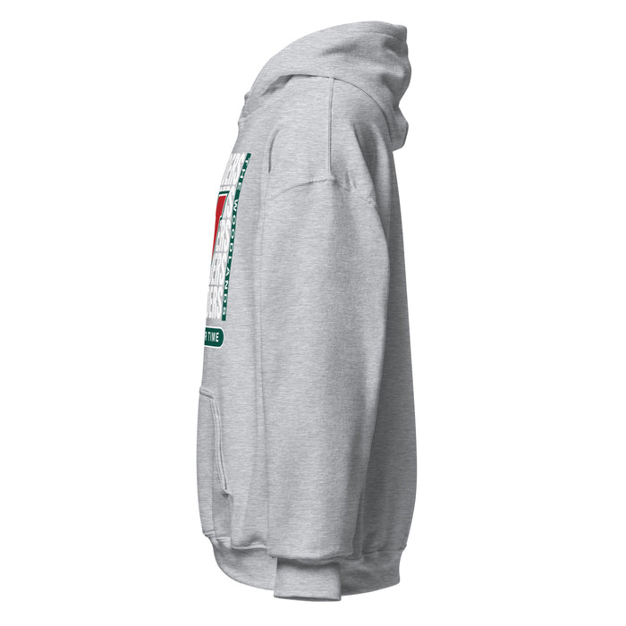 Side view of The Woodlands High School Highlanders Sport Grey Classic Unisex Hoodie 235