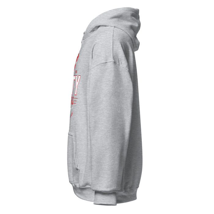 Side view of Katy High School Tigers Sport Grey Classic Unisex Hoodie 217