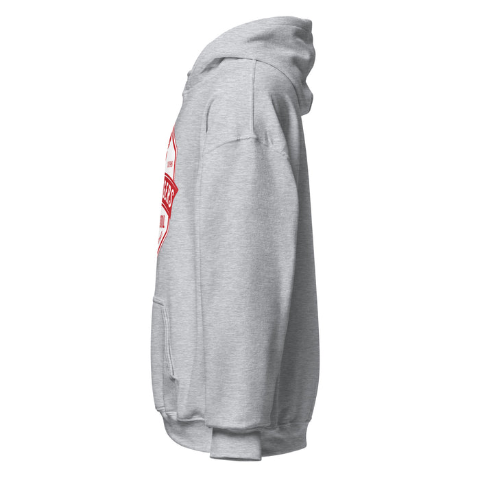 Side view of Katy High School Tigers Sport Grey Classic Unisex Hoodie 209
