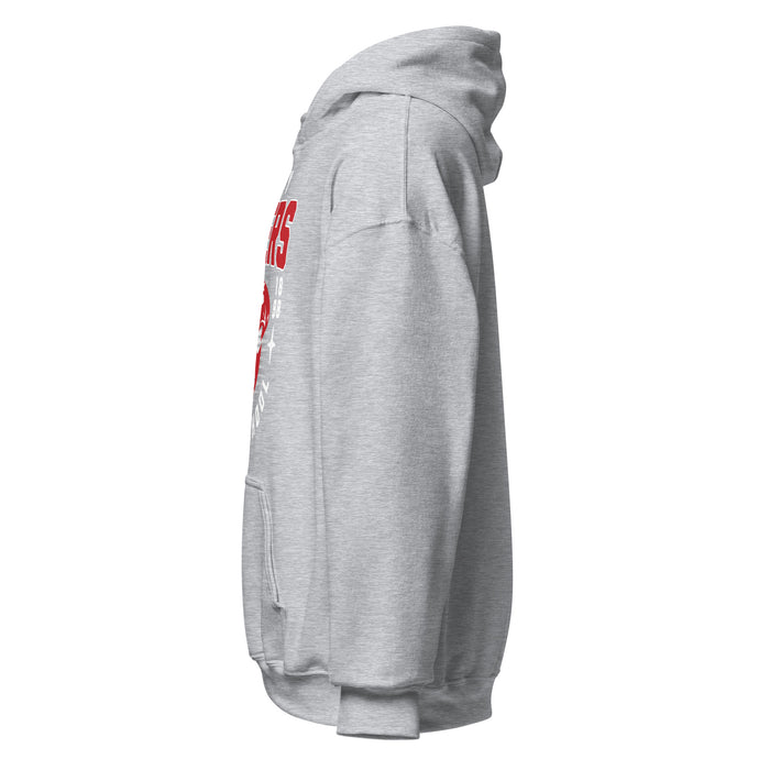 Side view of Katy High School Tigers Sport Grey Classic Unisex Hoodie 204