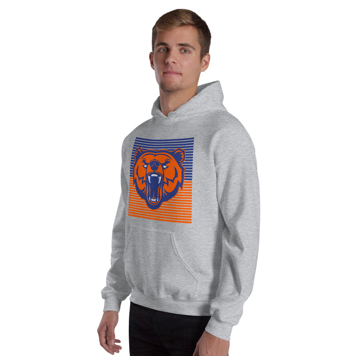 Man wearing a Grand Oaks High School Grizzlies Sport Grey Classic Unisex Hoodie 27