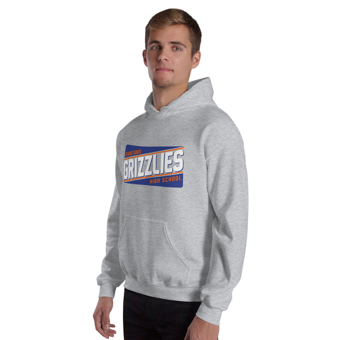 Close-up of Grand Oaks High School Grizzlies Sport Grey Classic Unisex Hoodie 84