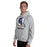 Man wearing Seven Lakes High School Spartans Grey Classic Unisex Hoodie 202