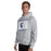 Man wearing St. Frederick High School Warriors Grey Classic Unisex Hoodie 223