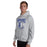 Man wearing St. Frederick High School Warriors Grey Classic Unisex Hoodie 213