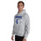 Man wearing St. Frederick High School Warriors Grey Classic Unisex Hoodie 204