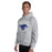 Man wearing Taylor High School Mustangs Grey Classic Unisex Hoodie 213