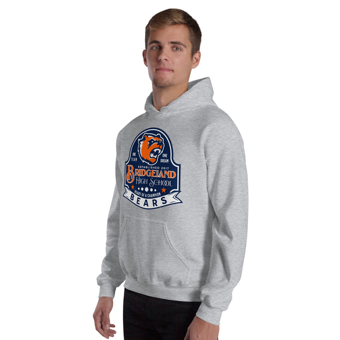 Man wearing Bridgeland High School Bears Classic Grey Unisex T-shirt 219
