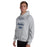 Man wearing Flower Mound High School Jaguars Sport Grey Classic Unisex Hoodie 034