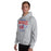 Man wearing Oak Ridge High School War Eagles Grey Classic Unisex Hoodie 204