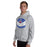 Man wearing Oak Ridge High School War Eagles Grey Classic Unisex Hoodie 242