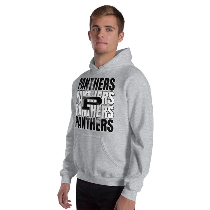 Man wearing Permian High School Panthers Grey Classic Unisex Hoodies 233