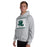 Man wearing Reagan High School Rattlers Grey Classic Unisex Hoodie 223