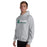 Man wearing Reagan High School Rattlers Grey Classic Unisex Hoodie 200