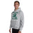 Man wearing Reagan High School Rattlers Grey Classic Unisex Hoodie 205