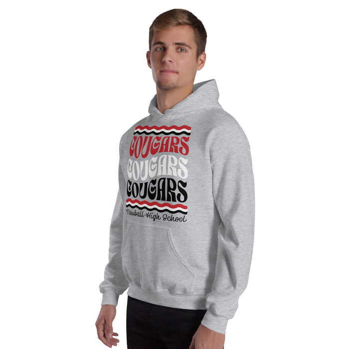 Man wearing Tomball High School Cougars Grey Classic Unisex Hoodie 227