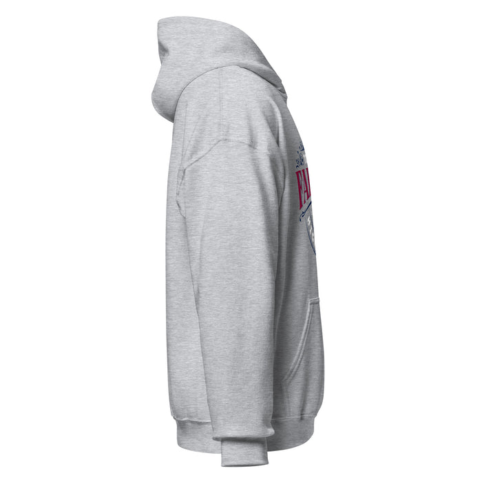 Right side view of Tompkins High School Falcons Grey Classic Unisex Hoodie 211