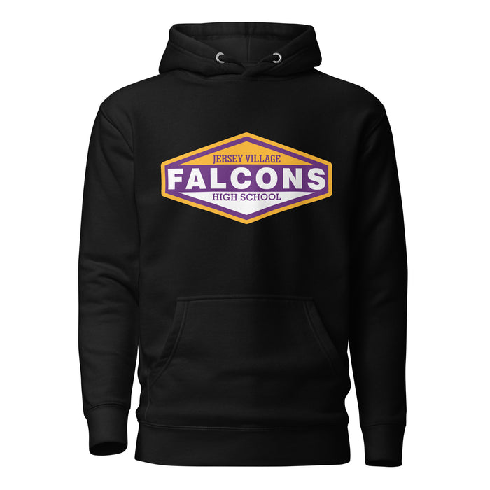 Jersey Village Falcons Premium Black Hoodie - Design 09