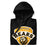 A close-up picture of a black hoodie with the Hastings High School Bears logo folded neatly. This hoodie features design #221