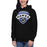 Woman wearing Hebron High School Hawks Black Premium Unisex Hoodie 221