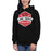 Woman wearing Lake Travis High School Cavaliers Black Premium Unisex Hoodie 209