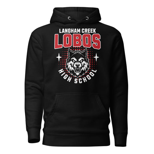 Langham Creek High School Lobos Black Premium Unisex Hoodie 204