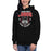 Woman wearing Langham Creek High School Lobos Black Premium Unisex Hoodie 204