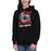 Woman wearing Langham Creek High School Lobos Black Premium Unisex Hoodie 205