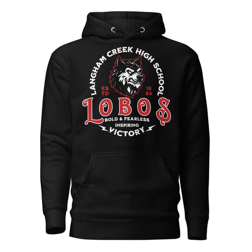 Langham Creek High School Lobos Black Premium Unisex Hoodie 206