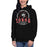 Woman wearing Langham Creek High School Lobos Black Premium Unisex Hoodie 206