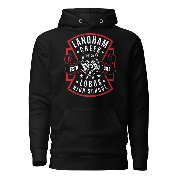 Langham Creek High School Lobos Black Premium Unisex Hoodie 207