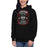 Woman wearing Langham Creek High School Lobos Black Premium Unisex Hoodie 207