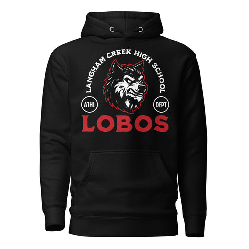 Langham Creek High School Lobos Black Premium Unisex Hoodie 208