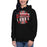 Woman wearing Langham Creek High School Lobos Black Premium Unisex Hoodie 210