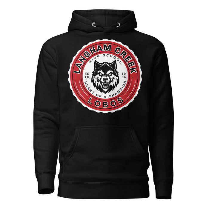 Langham Creek High School Lobos Black Premium Unisex Hoodie 216