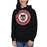 Woman wearing Langham Creek High School Lobos Black Premium Unisex Hoodie 216