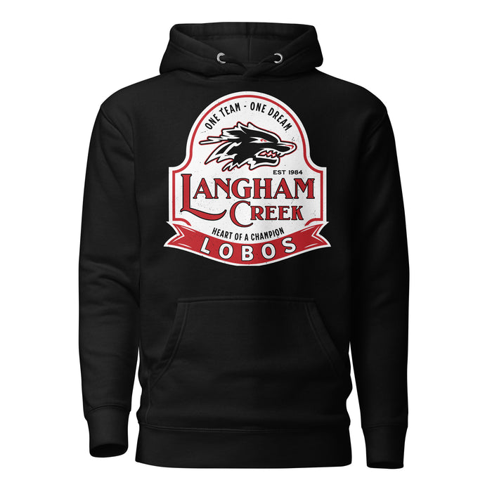 Langham Creek High School Lobos Black Premium Unisex Hoodie 219