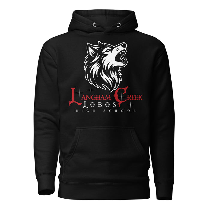 Langham Creek High School Lobos Black Premium Unisex Hoodie 224