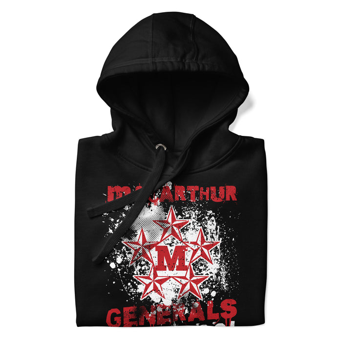 Neatly folded MacArthur High School Generals Black Premium Unisex Hoodie 205