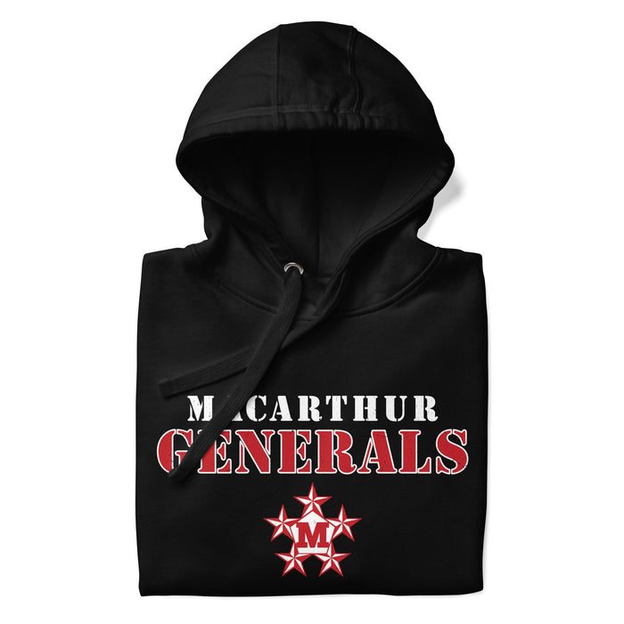 Neatly folded MacArthur High School Generals Black Premium Unisex Hoodie 222