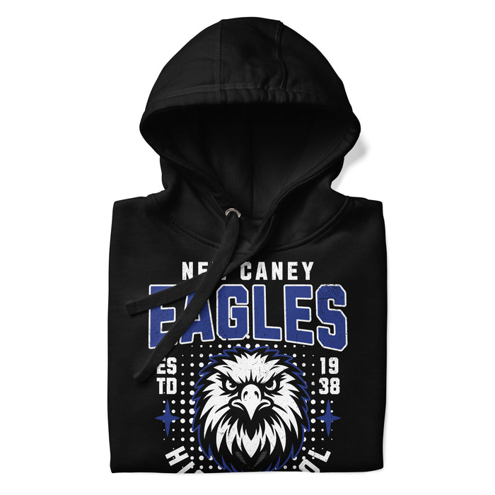 Neatly folded New Caney High School Eagles Black Premium Unisex Hoodie 204