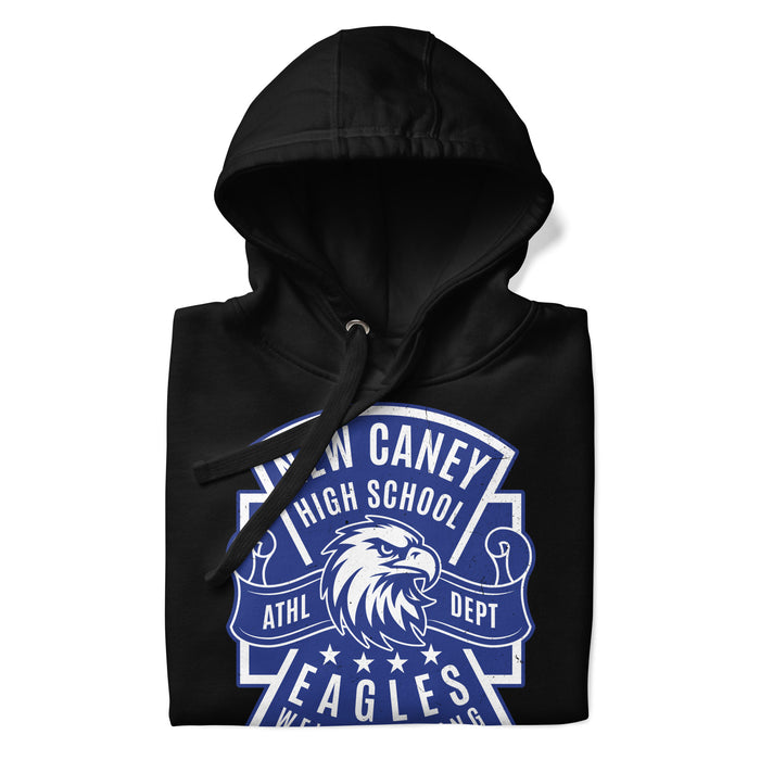 Neatly folded New Caney High School Eagles Black Premium Unisex Hoodie 207