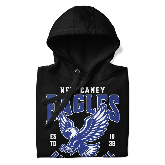 Neatly folded New Caney High School Eagles Black Premium Unisex Hoodie 213