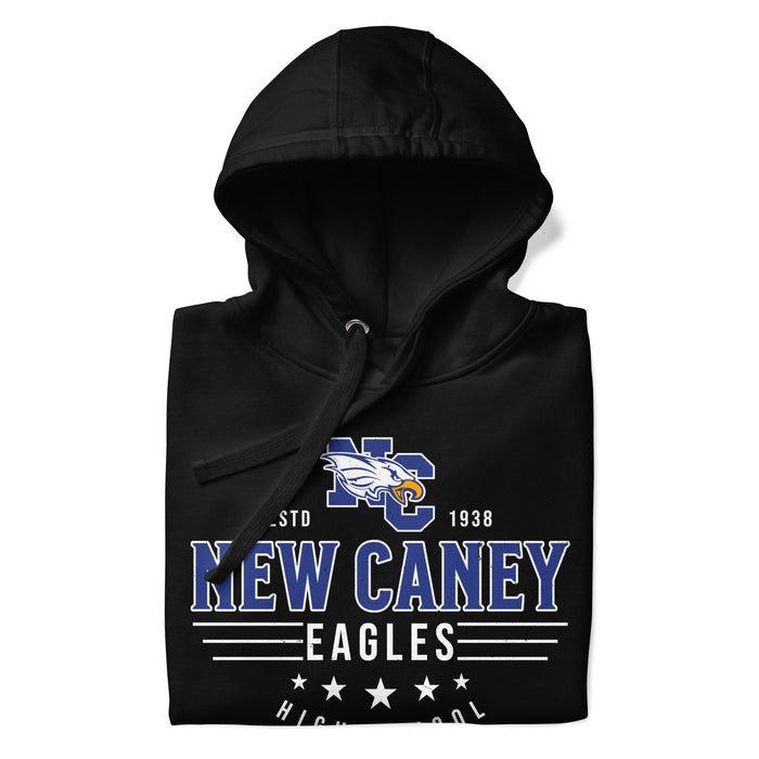 Neatly folded New Caney High School Eagles Black Premium Unisex Hoodie 217