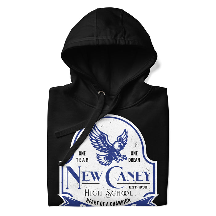 Neatly folded New Caney High School Eagles Black Premium Unisex Hoodie 219