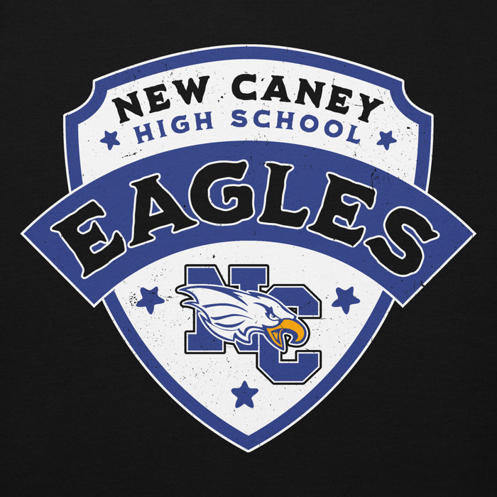 Close-up view of New Caney High School Eagles Black Premium Unisex Hoodie 221