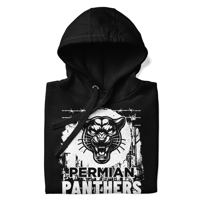 Neatly folded Permian High School Panthers Black Premium Unisex Hoodie 205